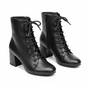 Witchy Goth Black Lace-Up Women's Boots S6